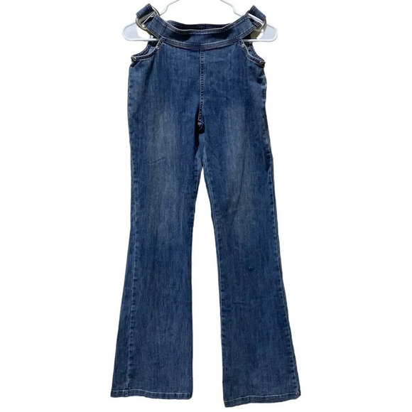 I AM GIA Drew Pants Denim Jeans Straight Leg Size Small Cut Out Waist - Picture 4 of 13